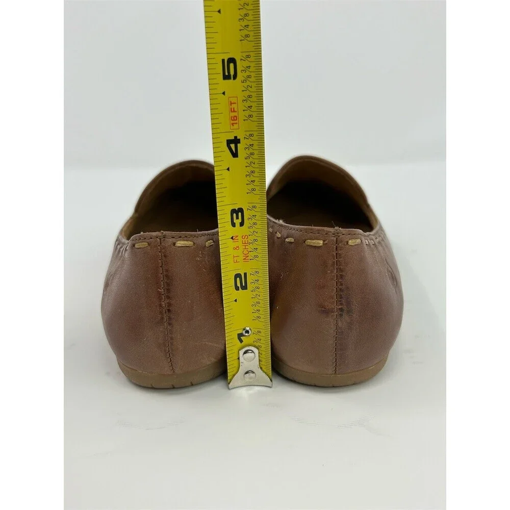 Born Womens Loafers Brown Woven Vamp Slip-On Driving Moc Flats Size 7.5